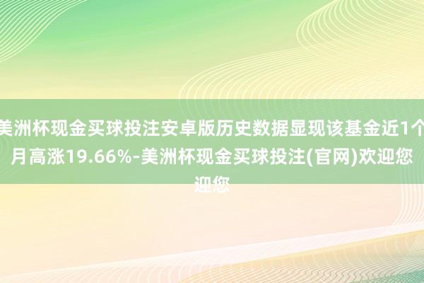 美洲杯现金买球投注安卓版历史数据显现该基金近1个月高涨19.66%-美洲杯现金买球投注(官网)欢迎您