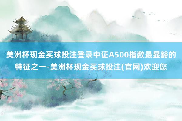 美洲杯现金买球投注登录中证A500指数最显豁的特征之一-美洲杯现金买球投注(官网)欢迎您