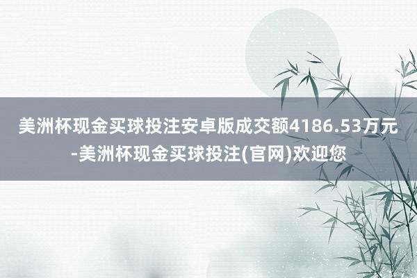 美洲杯现金买球投注安卓版成交额4186.53万元-美洲杯现金买球投注(官网)欢迎您