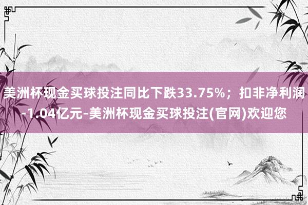 美洲杯现金买球投注同比下跌33.75%；扣非净利润-1.04亿元-美洲杯现金买球投注(官网)欢迎您