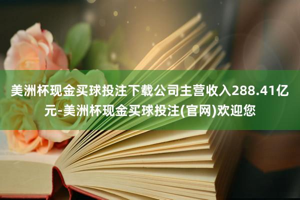 美洲杯现金买球投注下载公司主营收入288.41亿元-美洲杯现金买球投注(官网)欢迎您