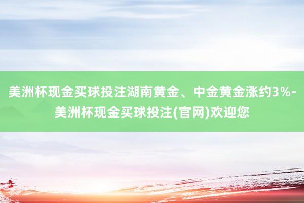 美洲杯现金买球投注湖南黄金、中金黄金涨约3%-美洲杯现金买球投注(官网)欢迎您